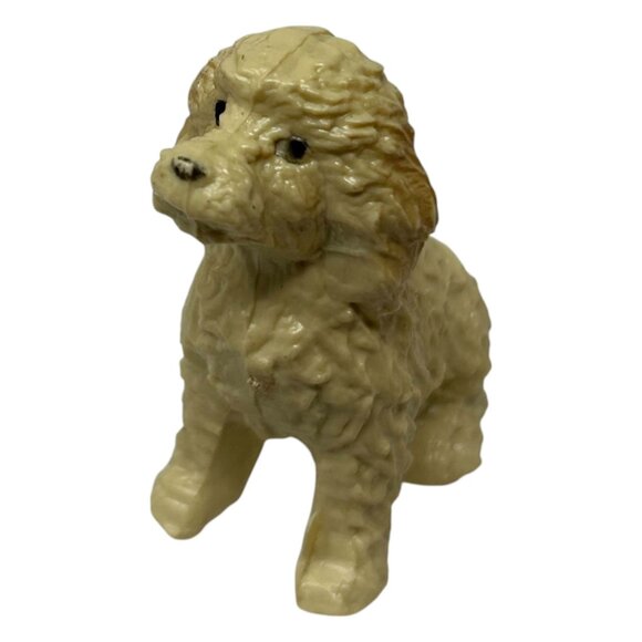 Vintage Miniature Plastic Golden Poodle Dog Toy Figurine 1 7/8 Inch Made In Hong - Picture 8 of 10